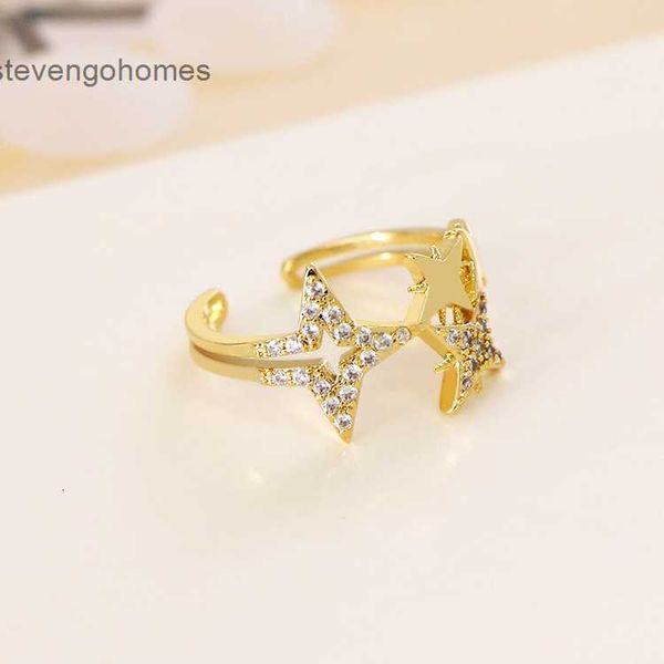 copper inlaid zirconium star couple's open women's fashion finger ring, Silver
copper inlaid zirconium star couple's open women's fashion finger ring, Silver