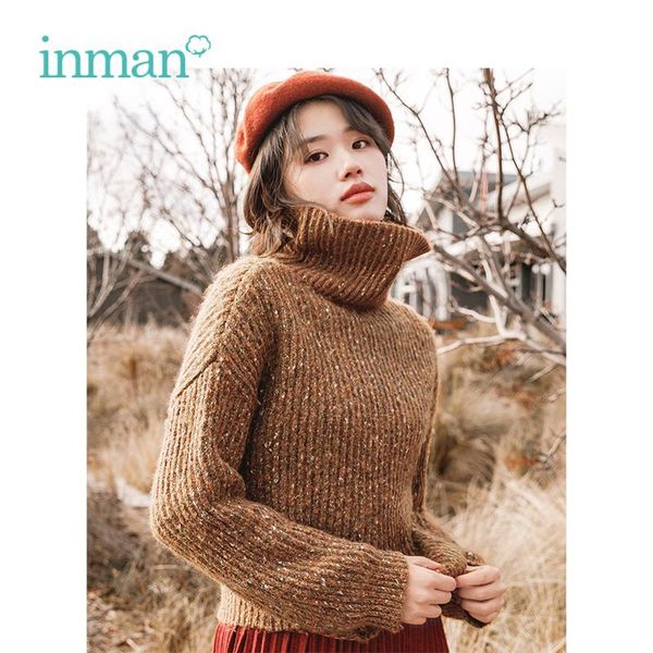 inman winter new arrival female high collar warm literary retro woman pullover sweater, White;black
inman winter new arrival female high collar warm literary retro woman pullover sweater, White;black