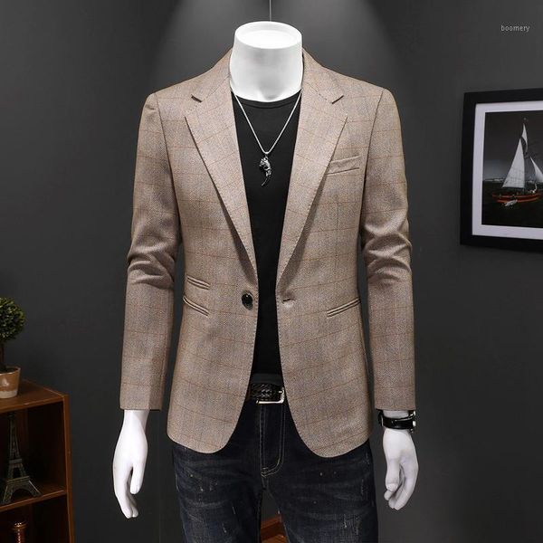 plyesxale khaki plaid blazer for men 2021 blazer casual masculino plus size wedding dress mens formal blazers q1901, White;black
plyesxale khaki plaid blazer for men 2021 blazer casual masculino plus size wedding dress mens formal blazers q1901, White;black