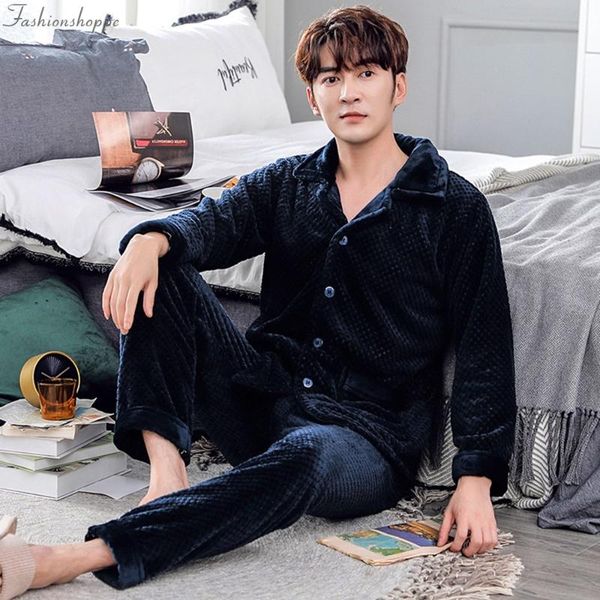 men's sleepwear winter thicken warm soft flannel pajamas sets for men long sleeve solid color loungewear homewear home clothes 2021, Black;brown
men's sleepwear winter thicken warm soft flannel pajamas sets for men long sleeve solid color loungewear homewear home clothes 2021, Black;brown