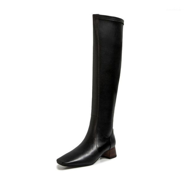 boots genuine leather knee high square toe thick med heels party shoes woman dancing basic size 41 42 431, Black
boots genuine leather knee high square toe thick med heels party shoes woman dancing basic size 41 42 431, Black