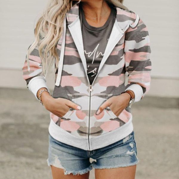 camouflage printed women hooded coat v neck zipper pocket slim female coats 2021 autumn fashion street casual ladies clothes, Black;brown
camouflage printed women hooded coat v neck zipper pocket slim female coats 2021 autumn fashion street casual ladies clothes, Black;brown