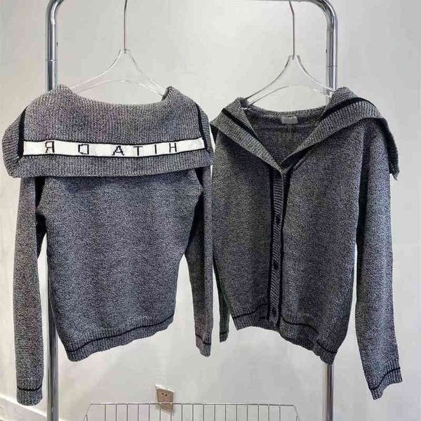 2022 factory wholesale new autumn navy style knitted urban leisure stripe korean cardigan sweater coat, White;black
2022 factory wholesale new autumn navy style knitted urban leisure stripe korean cardigan sweater coat, White;black