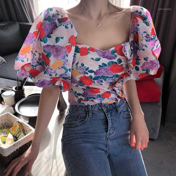 women's blouses & shirts summer vintage fashion brand women's clothing korean chic sweet floral crop ulzzang ladies blusas mujer, White
women's blouses & shirts summer vintage fashion brand women's clothing korean chic sweet floral crop ulzzang ladies blusas mujer, White