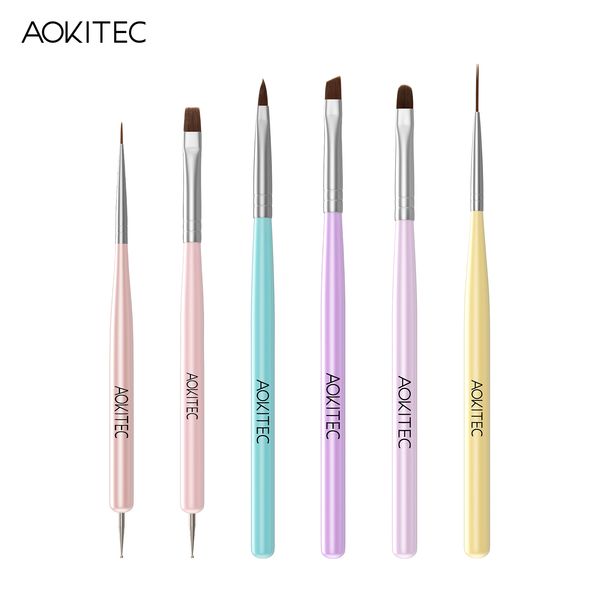 aokitec nail art brushes 6pcs set gel polish design pen painting tools for extension, builder, dotting pen & liner at home or salon diy mani, Yellow
aokitec nail art brushes 6pcs set gel polish design pen painting tools for extension, builder, dotting pen & liner at home or salon diy mani, Yellow
