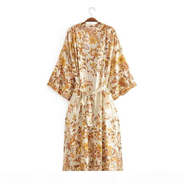 women floral print bohemian long kimono cardigan blouses 2020 sashes boho batwing sleeve casual beach holiday blouses shirts cover-up, White
women floral print bohemian long kimono cardigan blouses 2020 sashes boho batwing sleeve casual beach holiday blouses shirts cover-up, White