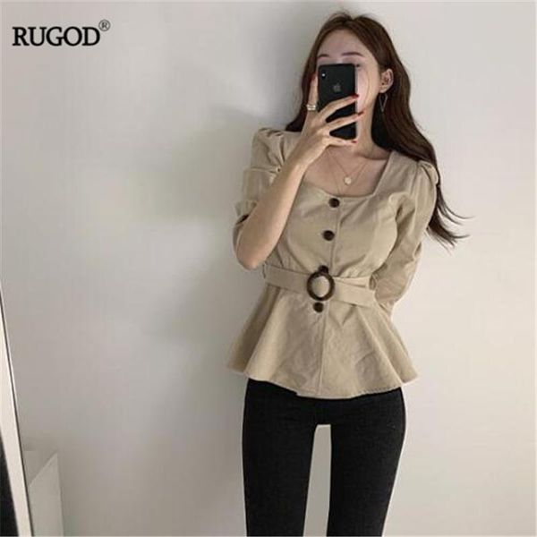 rugod 2020 new women autumn shirt with sash square collar puff sleeves slim blouse temperament stylish chic korean casual blusas, White
rugod 2020 new women autumn shirt with sash square collar puff sleeves slim blouse temperament stylish chic korean casual blusas, White