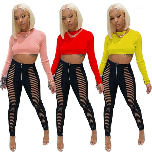 womens designer tracksuits long sleeve solid color hole hollow out pants woman 2 piece set, Gray
womens designer tracksuits long sleeve solid color hole hollow out pants woman 2 piece set, Gray