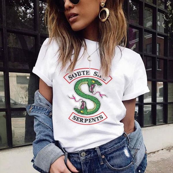 o neck short sleeve female t shirt riverdale southside serpents jughead tshirt harajuku kawaii korean style fashion clothes, White
o neck short sleeve female t shirt riverdale southside serpents jughead tshirt harajuku kawaii korean style fashion clothes, White
