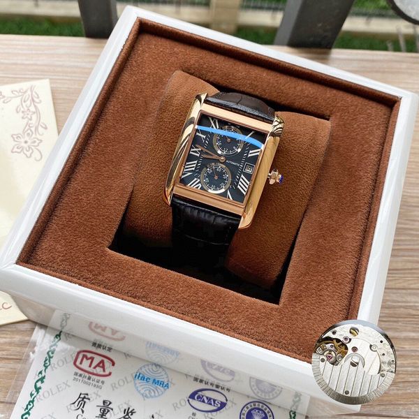 2020 classic tank mc men watches joker leather wristwatches 316l stainless steel square mens watch d3074