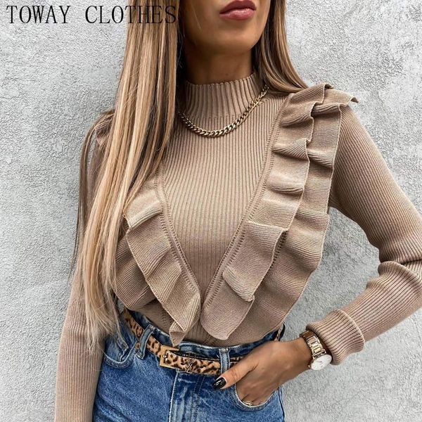 women's sweaters women ruffles hem long sleeve sweater round neck solid knitted autumn winter, White;black
women's sweaters women ruffles hem long sleeve sweater round neck solid knitted autumn winter, White;black