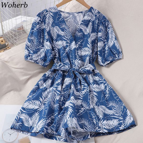 woherb beach style rompers womens jumpsuit fashion clothing v-neck lace up print bodysuit slim waist wide leg pants playsuit t200704, Black;white
woherb beach style rompers womens jumpsuit fashion clothing v-neck lace up print bodysuit slim waist wide leg pants playsuit t200704, Black;white