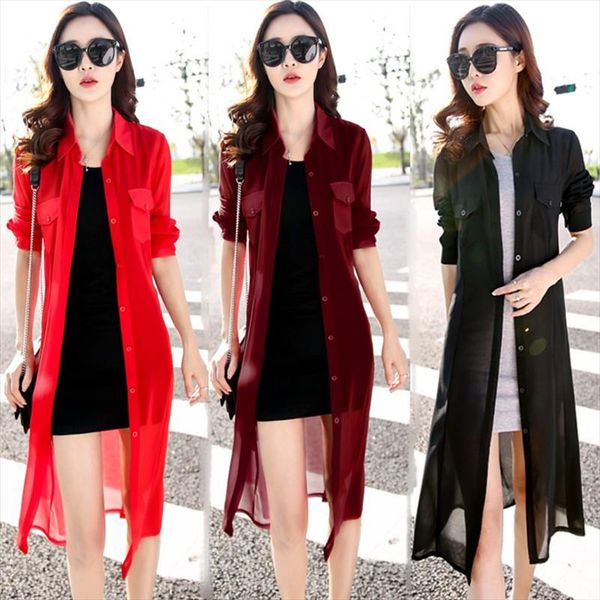 casual shirt women black white red green long cardigan female long sleeve summer cardigan shirt chiffon blouse 3552 50
casual shirt women black white red green long cardigan female long sleeve summer cardigan shirt chiffon blouse 3552 50