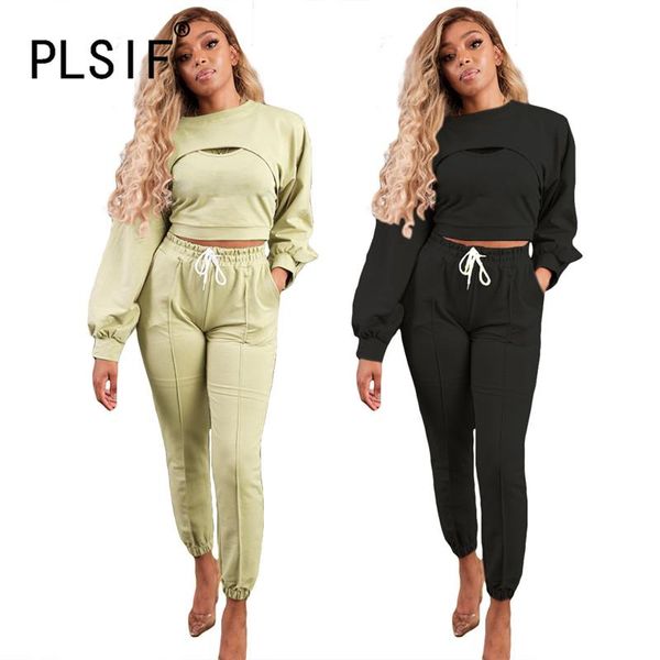 simple pure color o neck long sleeve letter print crop and pants 2 pieces set casual lady fashion tracksuits, Gray
simple pure color o neck long sleeve letter print crop and pants 2 pieces set casual lady fashion tracksuits, Gray