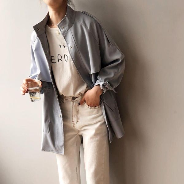 fashion trench coat female autumn windbreaker drawstring casual loose safari clothes stand collar 2021 spring women short trench, Black;brown
fashion trench coat female autumn windbreaker drawstring casual loose safari clothes stand collar 2021 spring women short trench, Black;brown