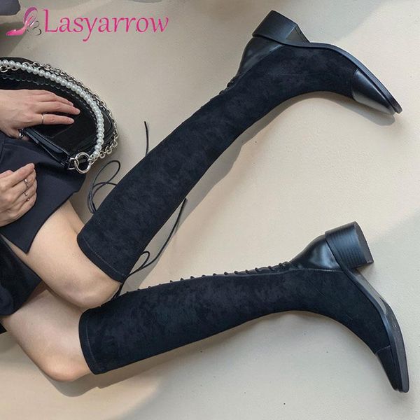 lasyarrow elegant knee high boots genuine leather lace up thick heels shoes woman winter night club slim long shoes black brown
lasyarrow elegant knee high boots genuine leather lace up thick heels shoes woman winter night club slim long shoes black brown