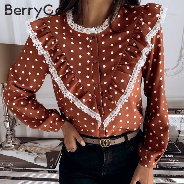 berrygo polka dot vintage blouse shirt women spring summer long sleeve lace elegant work wear casual ladies shirt blusas y200422, White
berrygo polka dot vintage blouse shirt women spring summer long sleeve lace elegant work wear casual ladies shirt blusas y200422, White