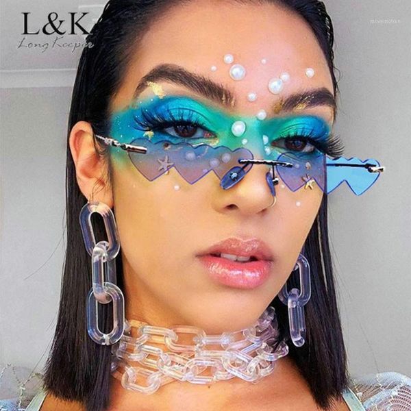 heart shaped sunglasses women 2020 brand designer fashion rimless party sun glasses feamle cute ocean lenses eyewear oculos1, White;black
heart shaped sunglasses women 2020 brand designer fashion rimless party sun glasses feamle cute ocean lenses eyewear oculos1, White;black