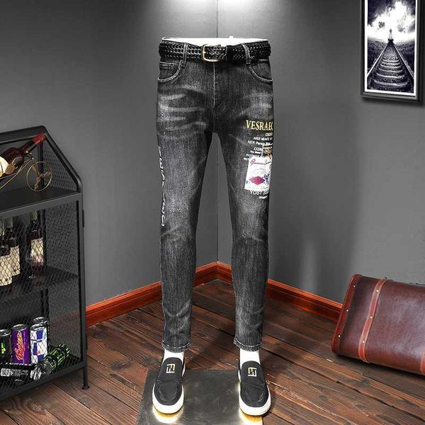 men's jeans 2021 autumn winter men's patchwork ripped embroidered stretch trendy holes straight denim trouers1, Blue
men's jeans 2021 autumn winter men's patchwork ripped embroidered stretch trendy holes straight denim trouers1, Blue