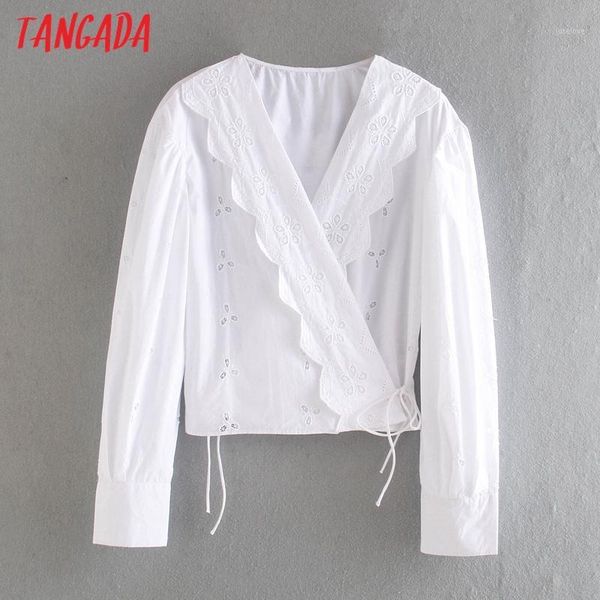 tangada women hollow out embroidery cotton shirts v-neck female vintage blouses 5z2031, White
tangada women hollow out embroidery cotton shirts v-neck female vintage blouses 5z2031, White