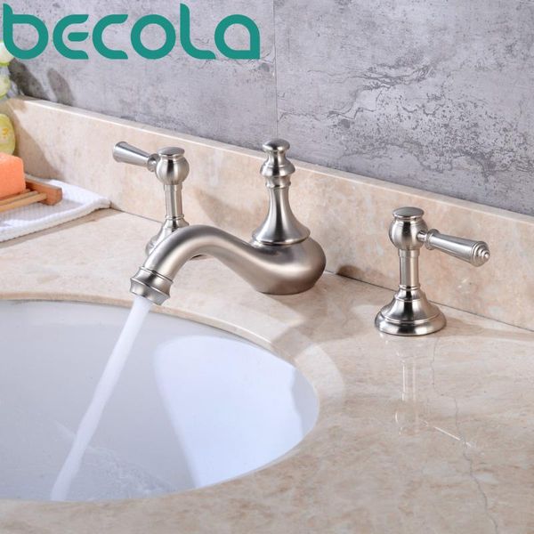 bathroom sink faucets becola design brushed nickel basin tap double handle 3 piece set faucet and cold water mixer tapb-618l
bathroom sink faucets becola design brushed nickel basin tap double handle 3 piece set faucet and cold water mixer tapb-618l