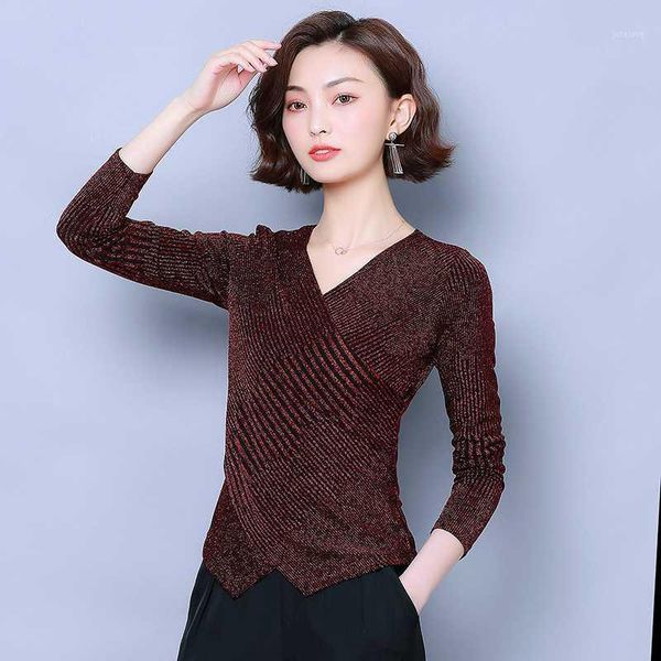 lurex knitted fashion v-neck t-shirt women long sleeve tshirt 2020 autumn korean shirts female rib modis 1, White
lurex knitted fashion v-neck t-shirt women long sleeve tshirt 2020 autumn korean shirts female rib modis 1, White