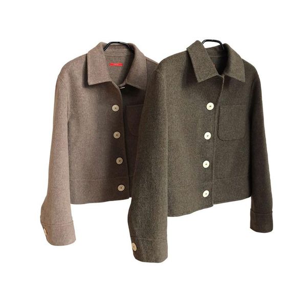 women's wool & blends 2021 autumn and winter retro fashionable double sided woolen coat short loose single breasted female c170, Black
women's wool & blends 2021 autumn and winter retro fashionable double sided woolen coat short loose single breasted female c170, Black