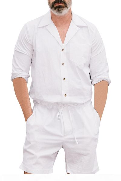 2018 new men's summer jumpsuit cargo short pants set male short sleeve overalls mens rompers single breasted jumpsuits, Gray
2018 new men's summer jumpsuit cargo short pants set male short sleeve overalls mens rompers single breasted jumpsuits, Gray