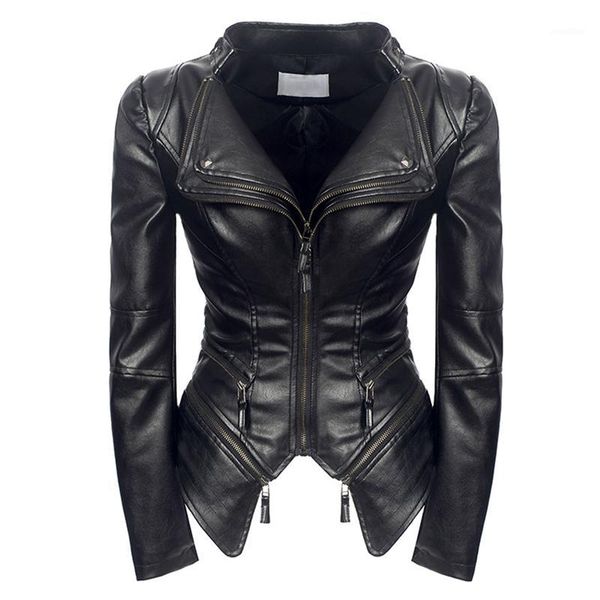 women fashion tide motorcycle style leather jacket 2020 spring autumn female pu coats women outerwear fm0211, Black
women fashion tide motorcycle style leather jacket 2020 spring autumn female pu coats women outerwear fm0211, Black
