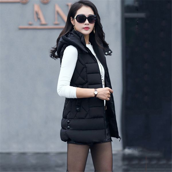 2021 new female vest autumn plus thick size with hood down fashion cotton jacket high fine quality without sleeves vests so2o, Black;white
2021 new female vest autumn plus thick size with hood down fashion cotton jacket high fine quality without sleeves vests so2o, Black;white