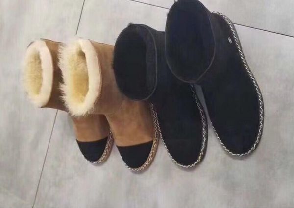 luxury new designer ladies sheepskin winter new snow boots winter color matching flat heel sheepskin inner non-slip rubber sole ladies, Black
luxury new designer ladies sheepskin winter new snow boots winter color matching flat heel sheepskin inner non-slip rubber sole ladies, Black