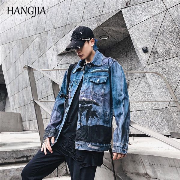 retro inkjet casual men denim jacket streetwear men's print denim jackets women black cotton distressed jackets and coats, Black;brown
retro inkjet casual men denim jacket streetwear men's print denim jackets women black cotton distressed jackets and coats, Black;brown