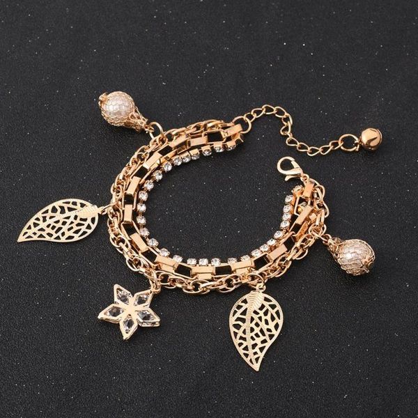 multilayer link chain charm bracelets for women metal crystal flower leaf pearl pendant bangle bracelet new fashion jewelry gift, Black
multilayer link chain charm bracelets for women metal crystal flower leaf pearl pendant bangle bracelet new fashion jewelry gift, Black