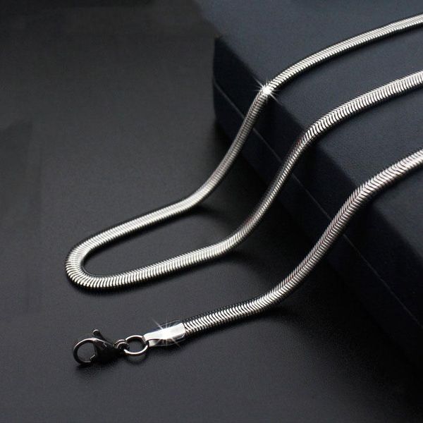 chains fashion titanium steel necklace flat snake chain stainless men and women sweater jewelry, Silver
chains fashion titanium steel necklace flat snake chain stainless men and women sweater jewelry, Silver