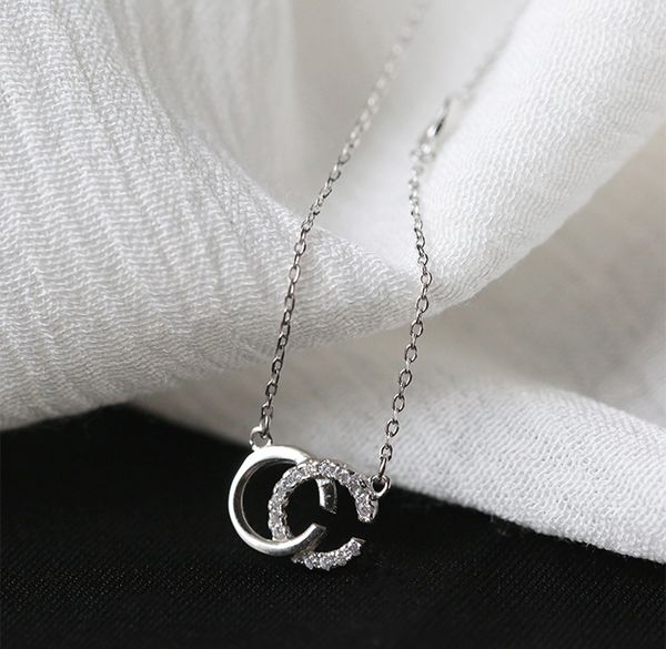 

Designer Pendant Necklace, Fashion Jewelry, 925 Sterling Silver Diamond Clavicle Chains for Women, Lover Gifts Wedding Engagement Gathering Party