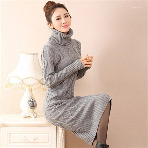 women's sweaters 2021 winter women sweater dresses long knitted warm turtleneck twisted thickening loose dress xa551, White;black
women's sweaters 2021 winter women sweater dresses long knitted warm turtleneck twisted thickening loose dress xa551, White;black