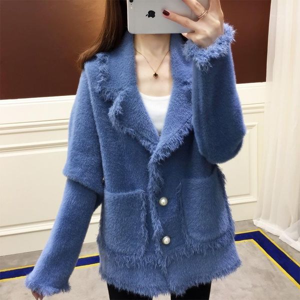 sweater woman 2020 new knit cardigan imitation mink coat autumn korean loose jacket soft female faux fur casual coat 55401, White
sweater woman 2020 new knit cardigan imitation mink coat autumn korean loose jacket soft female faux fur casual coat 55401, White