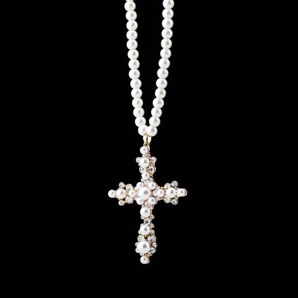 new 30 inch white pearl necklace with pearl cross personalized hip hop pendant gift for women, Silver
new 30 inch white pearl necklace with pearl cross personalized hip hop pendant gift for women, Silver