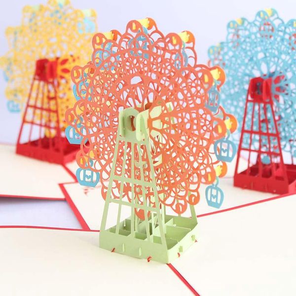 handmade laser cut birthday card folding type 3d origami invitations cards paper carving ferris wheel greeing cards 15*15cm
handmade laser cut birthday card folding type 3d origami invitations cards paper carving ferris wheel greeing cards 15*15cm
