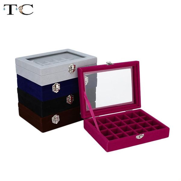 velvet jewelry tray 24 grid jewelry box with glass cover necklace ring bracelet storage box portable travel cosmetic bag, Pink;blue
velvet jewelry tray 24 grid jewelry box with glass cover necklace ring bracelet storage box portable travel cosmetic bag, Pink;blue