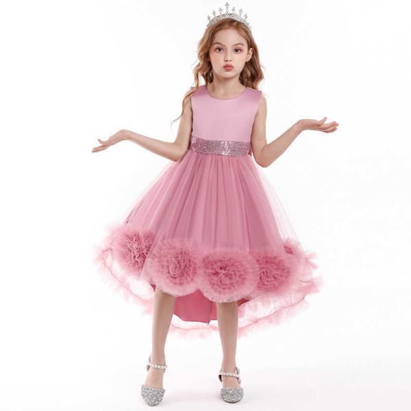 new princess dress mesh flower pompous dress sleeveless tailless piano performance dress, Red;yellow
new princess dress mesh flower pompous dress sleeveless tailless piano performance dress, Red;yellow
