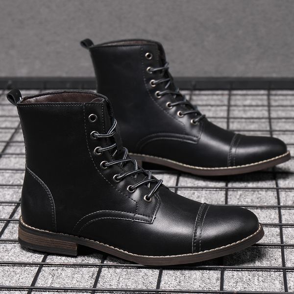 men's fashions big-sized genuine leather beautiful streetwear cowboy lace shoes man's boots winter rirl, Black
men's fashions big-sized genuine leather beautiful streetwear cowboy lace shoes man's boots winter rirl, Black
