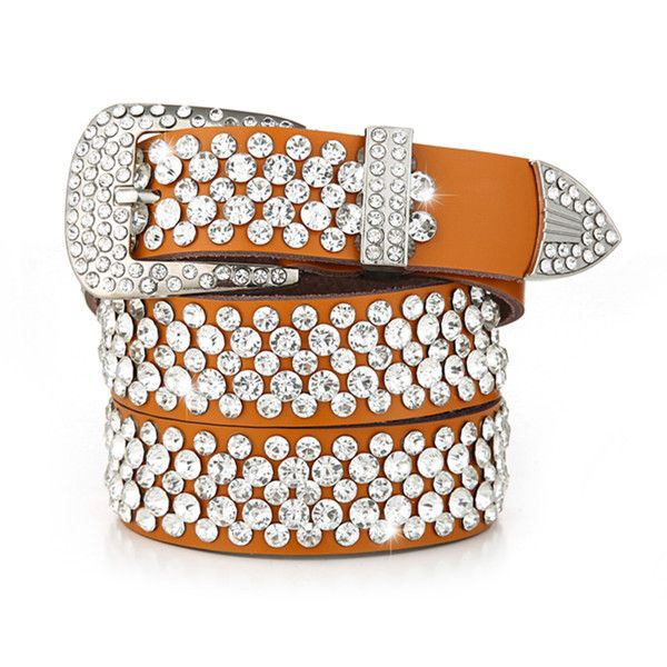 vivid color glossy shiny genuine leather woman female belt fashion luxury full diamonds zircon rhinestone belt 110cm 3.5cm pin buckle, Black;brown
vivid color glossy shiny genuine leather woman female belt fashion luxury full diamonds zircon rhinestone belt 110cm 3.5cm pin buckle, Black;brown