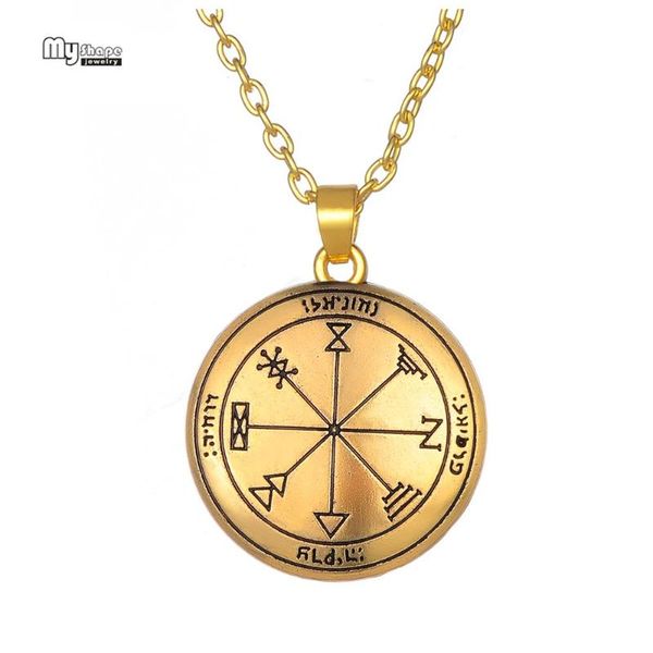 my shape abaicer first pentacle of jupiter key choker solomon pendant necklace stainless steel chain necklace joints archangels, Silver
my shape abaicer first pentacle of jupiter key choker solomon pendant necklace stainless steel chain necklace joints archangels, Silver