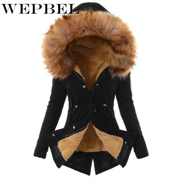 wepbel winter solid color slim fit patchwork warm jacket women's casual long sleeve single breasted slim plush zipper parkas, Black
wepbel winter solid color slim fit patchwork warm jacket women's casual long sleeve single breasted slim plush zipper parkas, Black