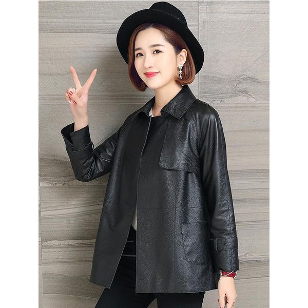 women's leather & faux fur coat real genuine jacket women clothes 2021 100% sheepskin spring korean vintage elegant outwear zt2304, Black
women's leather & faux fur coat real genuine jacket women clothes 2021 100% sheepskin spring korean vintage elegant outwear zt2304, Black