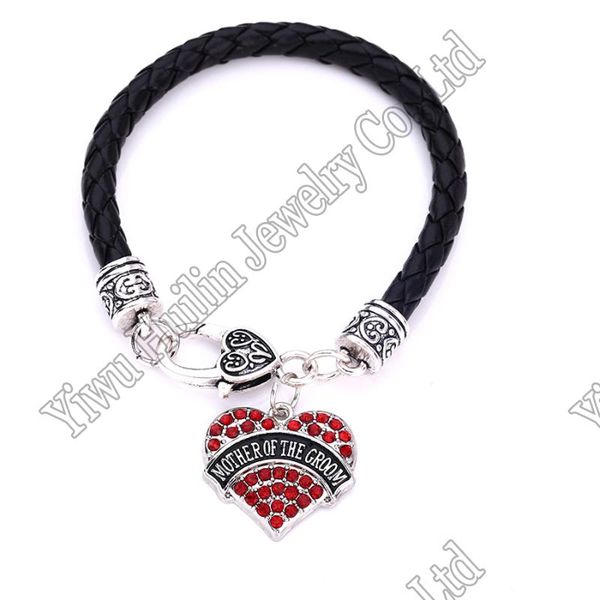 new arrival rhodium plated with sparkling crystals mother of the groom heart pendant bracelet, Black
new arrival rhodium plated with sparkling crystals mother of the groom heart pendant bracelet, Black
