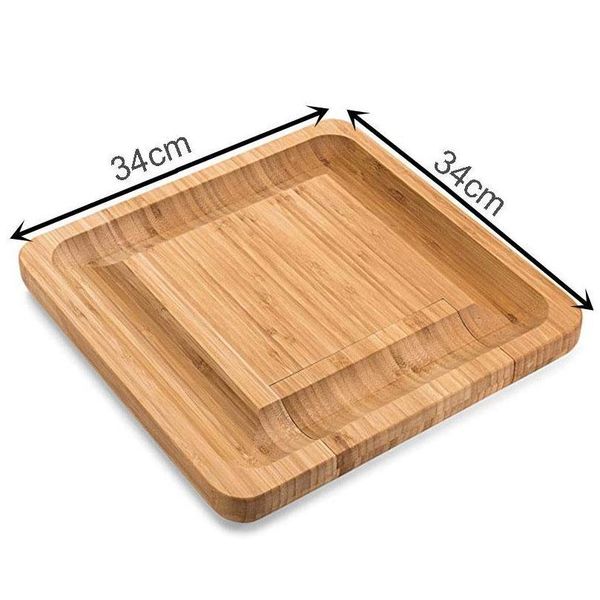 bamboo cheese board set with cutlery in slide-out drawer including 4 stainless steel knife and jllggw comb2010
bamboo cheese board set with cutlery in slide-out drawer including 4 stainless steel knife and jllggw comb2010