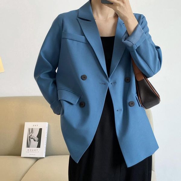 2021 spring turn down collar woman blazers double-breasted loose casual long sleeve woman jackets female oversize coat 1, White;black
2021 spring turn down collar woman blazers double-breasted loose casual long sleeve woman jackets female oversize coat 1, White;black