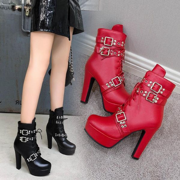 Plus size 50 Fashion Ankle Boots Women PU Leather Short Boots Sexy Extreme High Heels Platform Wedding Party Shoes Woman 3996, Black
Plus size 50 Fashion Ankle Boots Women PU Leather Short Boots Sexy Extreme High Heels Platform Wedding Party Shoes Woman 3996, Black